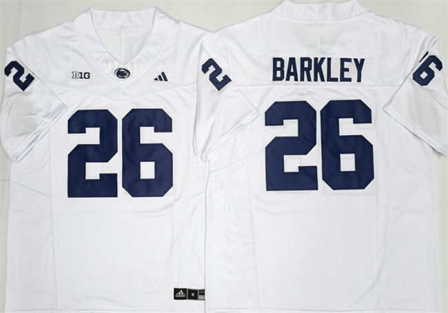 Men's White Penn State Nittany Lions #26 Saquon Barkley F.U.S.E. Stitched Jersey
